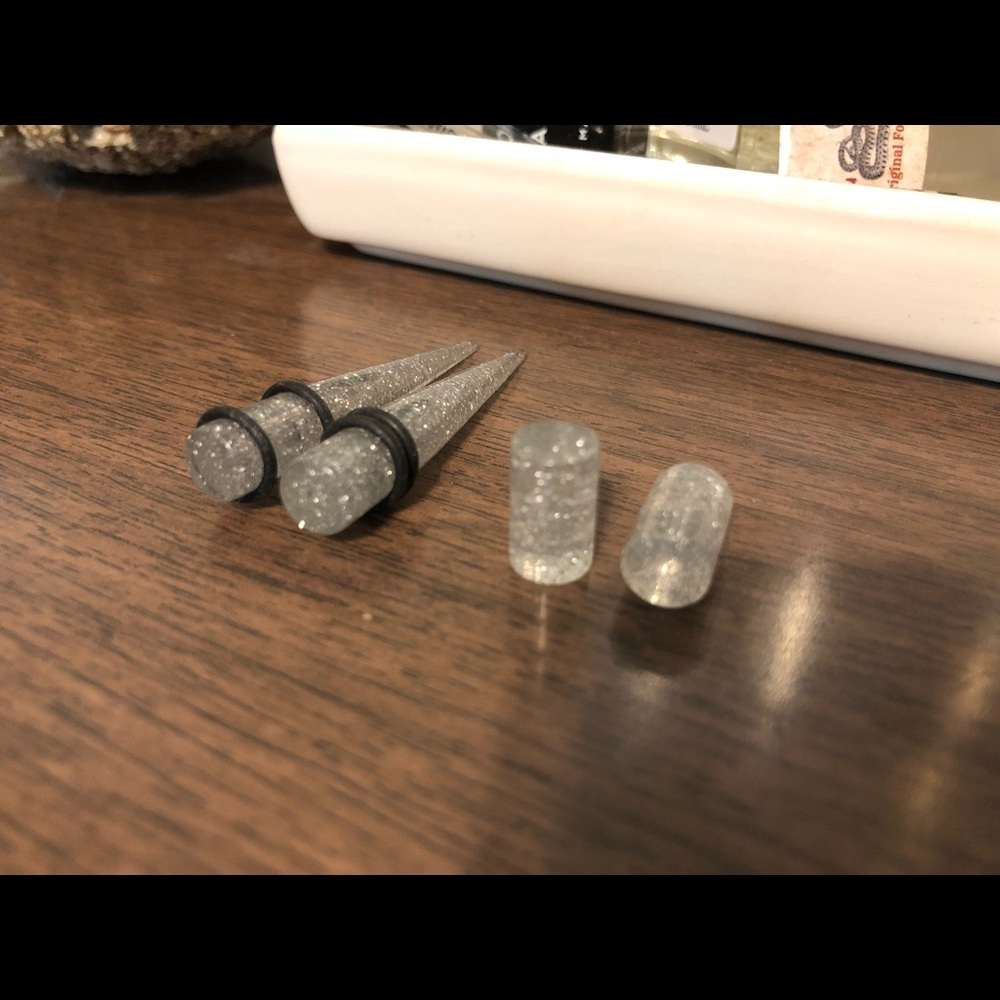 0g silver glitter acrylic set